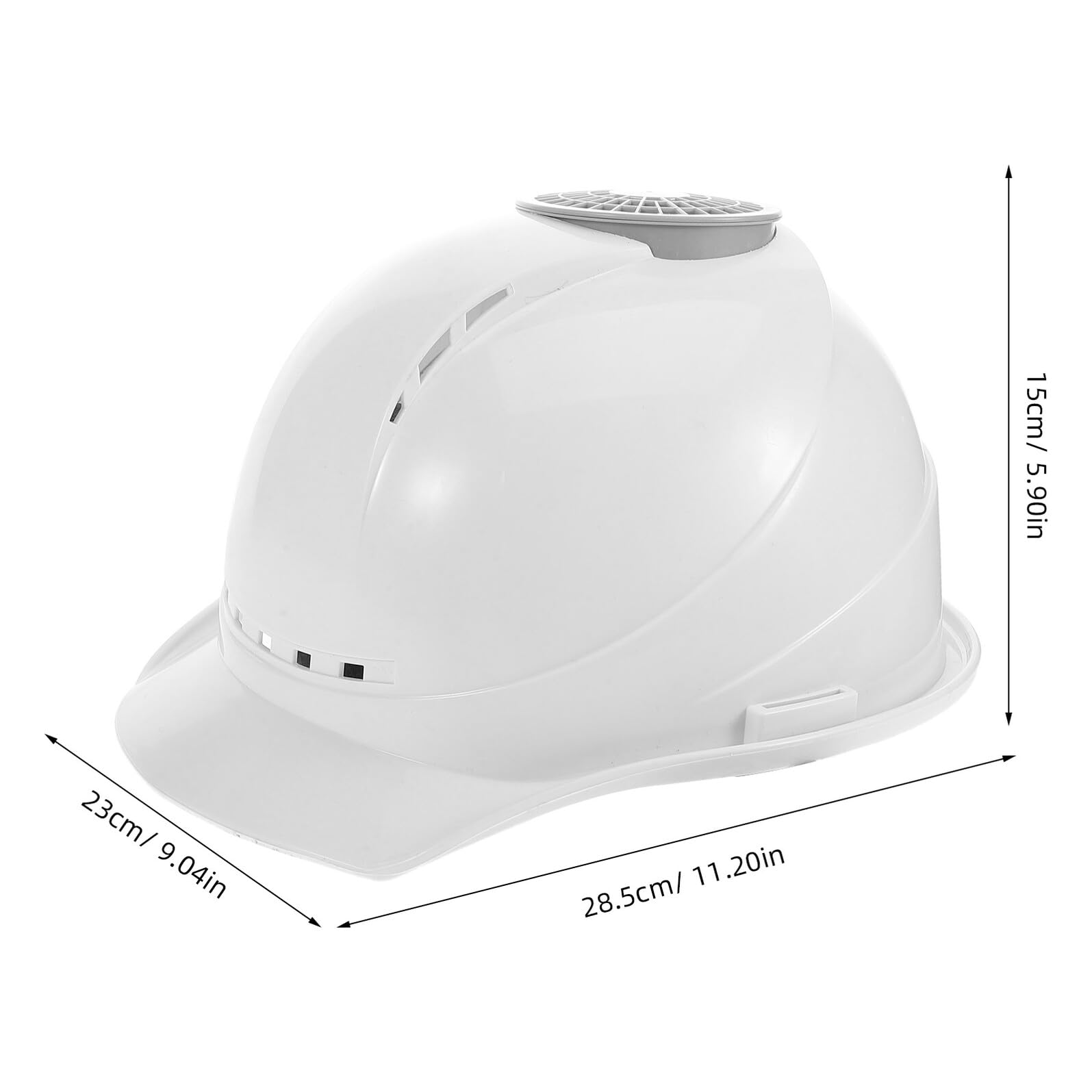 Casco Design Multifunzionale V-shaped Ventilatore USB Integrato di Sicurezza Bianco Protezione e Raffreddamento Estivo Garantiti per Festa Estiva e Lavori Esterni