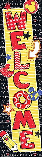 Eureka Mickey Color Pop! Vertical Classroom Banners, Welcome, Measures 45 x 12