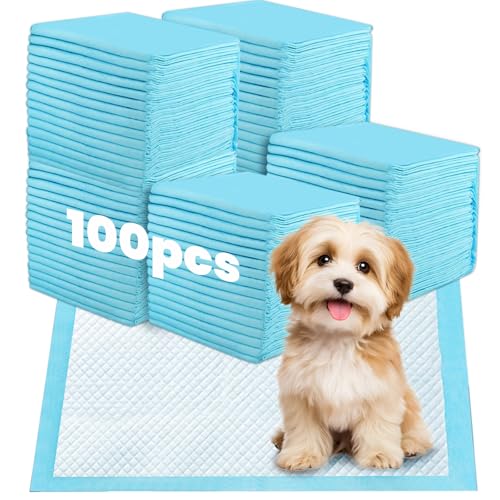 Jukibole Tappetino da allenamento per cani, 60 x 60 cm, 100 pezzi, monouso, a 6 strati, per cuccioli e cani, ultra assorbenti, a prova di perdite e inodori, blu, per neonati usa e getta