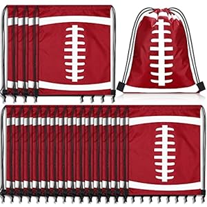 20 Pieces Softball Soccer Drawstring Bag Softball Soccer Cinch Bags Softball Soccer Drawstring Backpack Gift Bags for Men Women Sports Gym (Football)