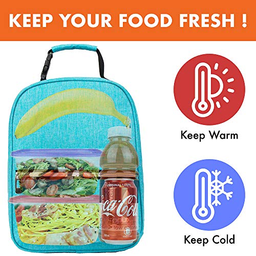 Opux Insulated Lunch Box For Girls Boys, Leakproof Lunch Bag For Kids Teens, Reusable Lunch Pail Cooler Tote For Work Women Men Adults, Back To School Gift, Backpack Shape Lunchbox, Teal Blue #TOP1