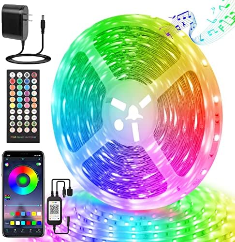 LED Strip Lights 65.6ft, HOUHUI 1 Roll Ultra-Long LED Lights for Bedroom, Color Changing 5050 Strip Lights with App Control & Remote, 24V RGB LED Strip Sync to Music for Room Home Bar Party Decoration