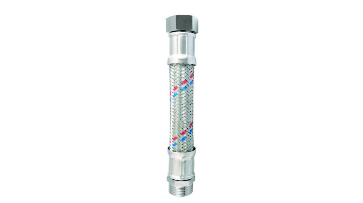 FLESSIBILE IN ACCIAIO INOX ANTIVIBRANTE CM. 30 MF 1" TUBO ACQUA ELETTROPOMPA