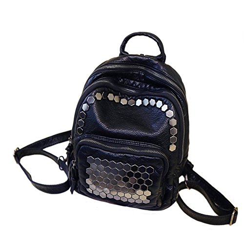 Sac à dos casual pour femme grand volume adapté comme sac de voyage rivet
