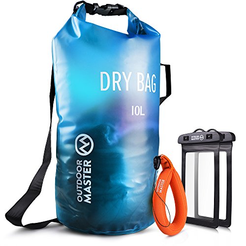 OutdoorMaster Dry Bag -Waterproof Bag Compression Sack with 2 Cell Phone Cases -Kayak