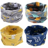 4 Pcs Kids Neck Scarves Girls Boys Warmer Cotton Scarves Baby Winter Cotton Neck Scarf Kids Cute Multi Use Circle Collar Neck Scarf Toddler Windproof Winter Spring Autumn Loop Neckerchief