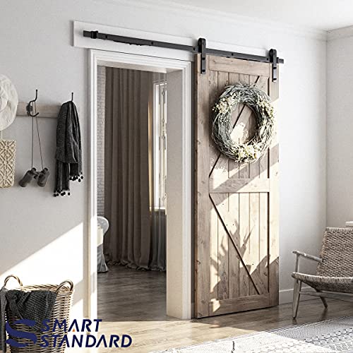 Image of 6.6ft Soft Close Heavy Duty Sturdy Sliding Barn Door Hardware Kit - Smoothly and Quietly - Simple and Easy to Install - Includes Step-By-Step Installation Instruction -Fit 36''-40 inch Door Panel(J Shape) | Smoothly and Quietly Sliding - Simple and Easy to Install-Includes Step-by-Step Installation Instruction, J Shape