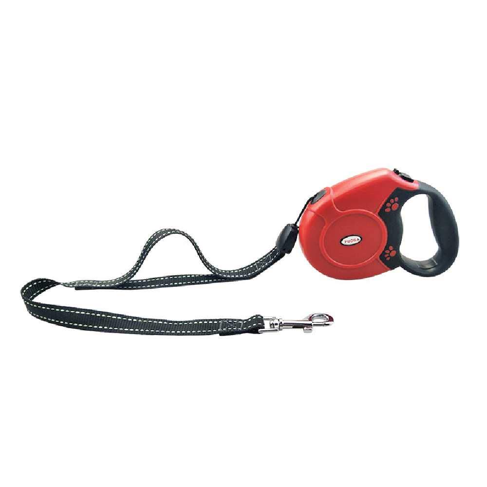 Corde rétractable de ceinture de chien de 7,5m en rouge robuste pour grand animal