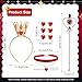 ZIZWO 4 PCS Queen of Hearts Costume Accessories，Queen of Hearts Accessories Kit for Women Girl Halloween Christmas Birthday Party Dress Up Red