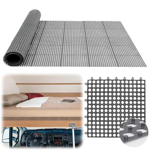 Plastic Mattress Underlay for 83L x 59W RV Under-Bed RV Under-Bed Interlocking Ventilated Mesh Fiber Mattress Topper Ideal for RVs/Yachts/Campers to Keep Bedding Dry & Breathable