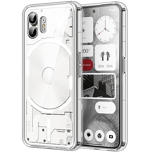 JETech Hülle für Nothing Phone 2 Anti-Vergilbung Handyhülle Stoßfest Schutzhülle Anti-Kratzt Transparent Rückseite (Durchsichtig)
