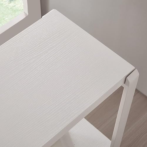 Miniatura 4 de EXCEFUR Estantería y estantería de 3 niveles, estantes de madera rústica y metal, estantería industrial para sala de estar, dormitorio, roble blanco