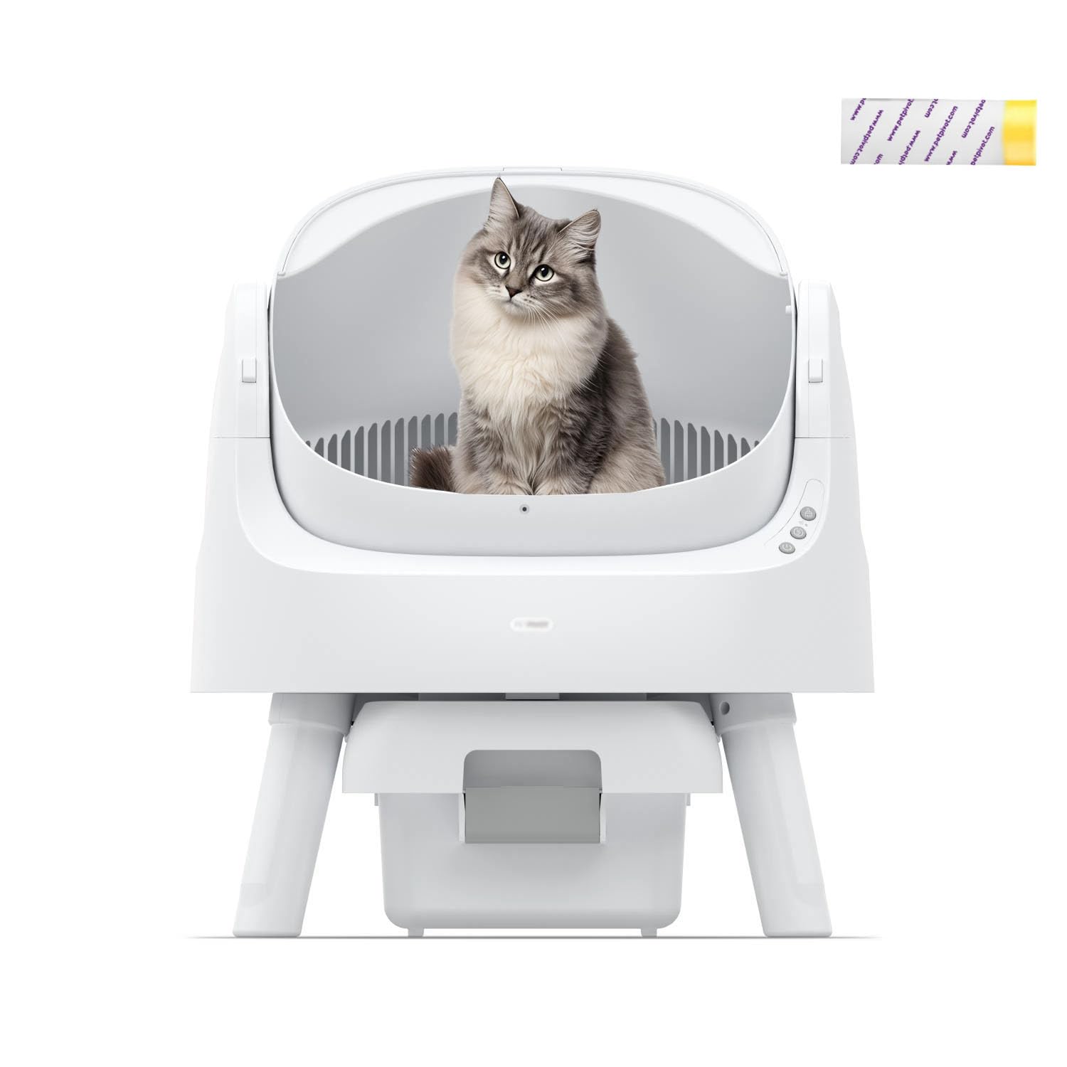 AutoScooper 11 Self Cleaning Litter Box, Top Entry Cat Litter Box with Integrated Safety Protection, Automatic Cat Litter Box for Multiple Cats, White (Manufacturer by PETPIVOT INC)