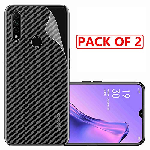 Image of Compatible with (Pack of 2) Oppo A31 Back Screen Protective Film Carbon Fiber Skin Transparent Screen Guard Sticker