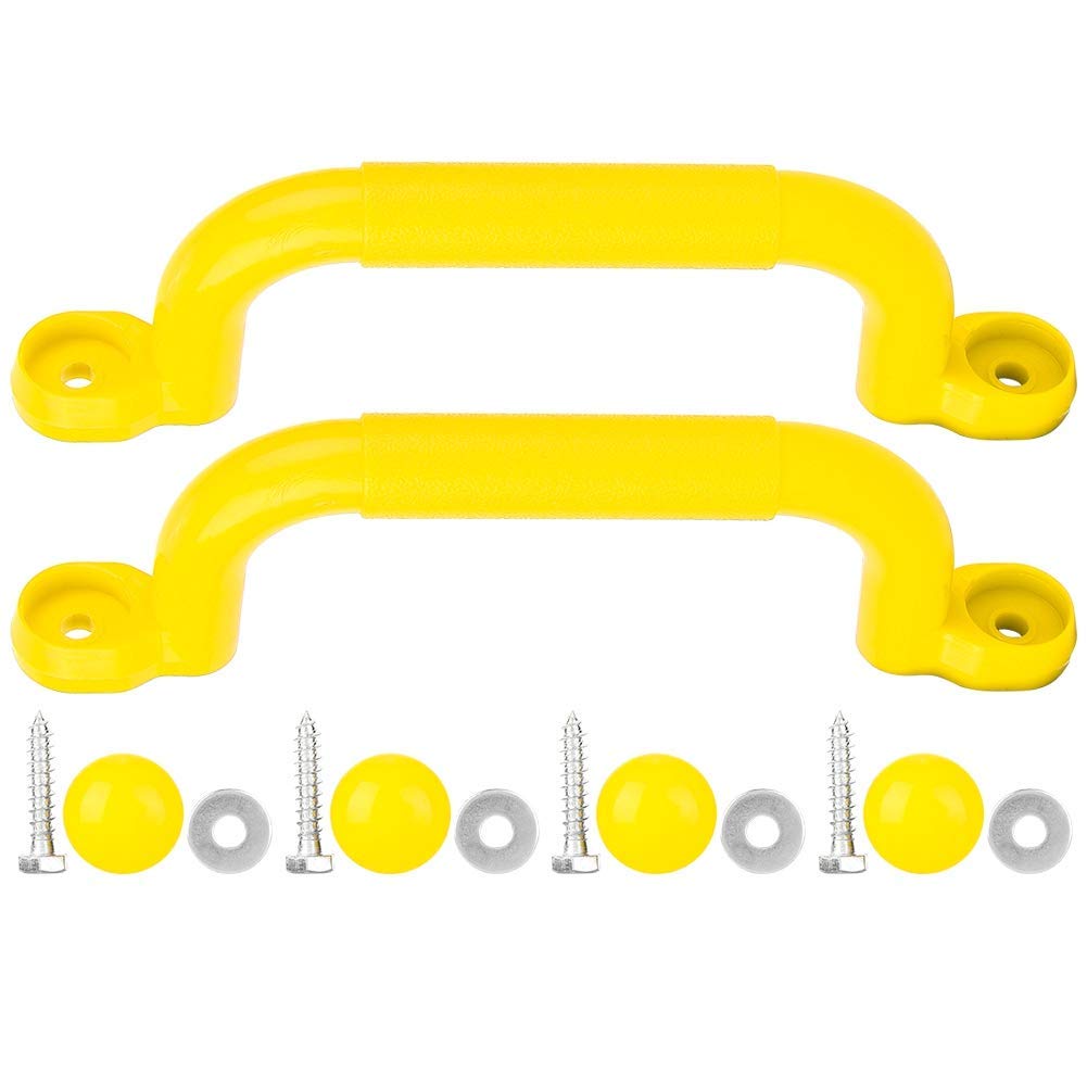 Kids Playground Safety Handle, 2 Pack Non Slip Grips for Children, Durable Plastic Swing Toy Handles(Yellow)