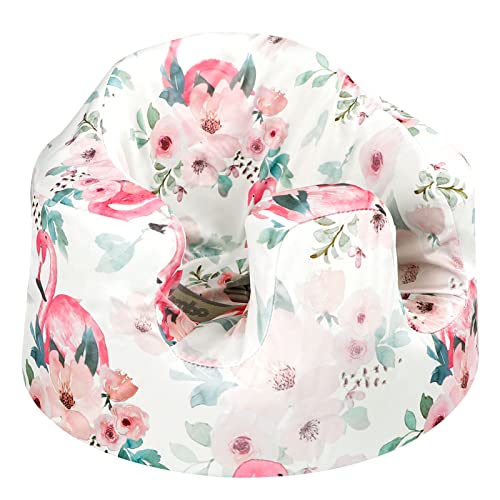 Baby Seat Cover Compatible with Bumbo Seat, Breathable Seat Cover for Baby Girl Boy, Soft Removable Cover for Baby Seat, Machine Washable, Pink Flamingo