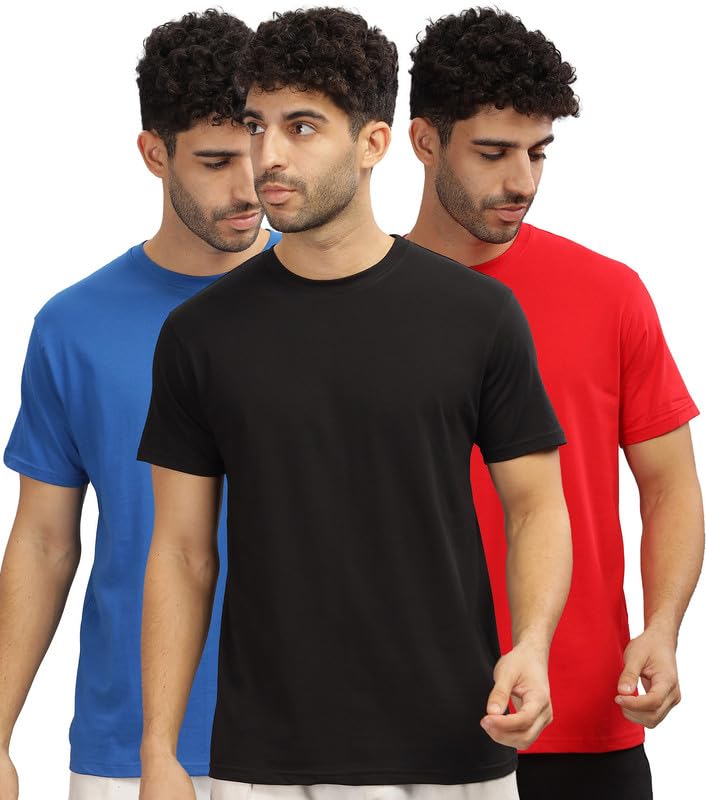 Image of XENOVAURBAN Unisex Regular Cotton Combo of 3 Solid Color Tshirt