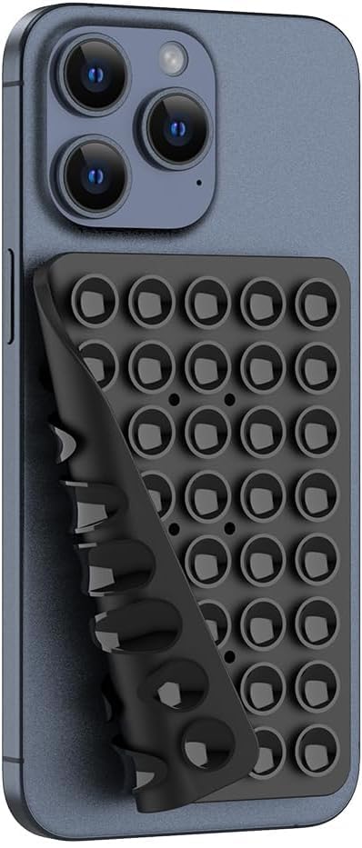 Double face en silicone avec ventouse pour téléphone portable, bracelet sport noir
