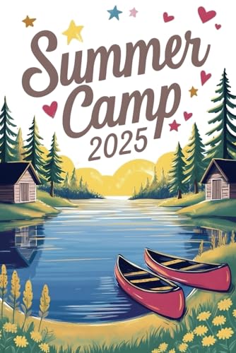 Summer Camp Journal: Cute Notebook Design for Girls, Teens, Tweens Camping Keepsake | Bunk or Trunk Gift for Journaling, Doodles, Drawings, Writing ... Half lined Pages, Packing List & Contacts