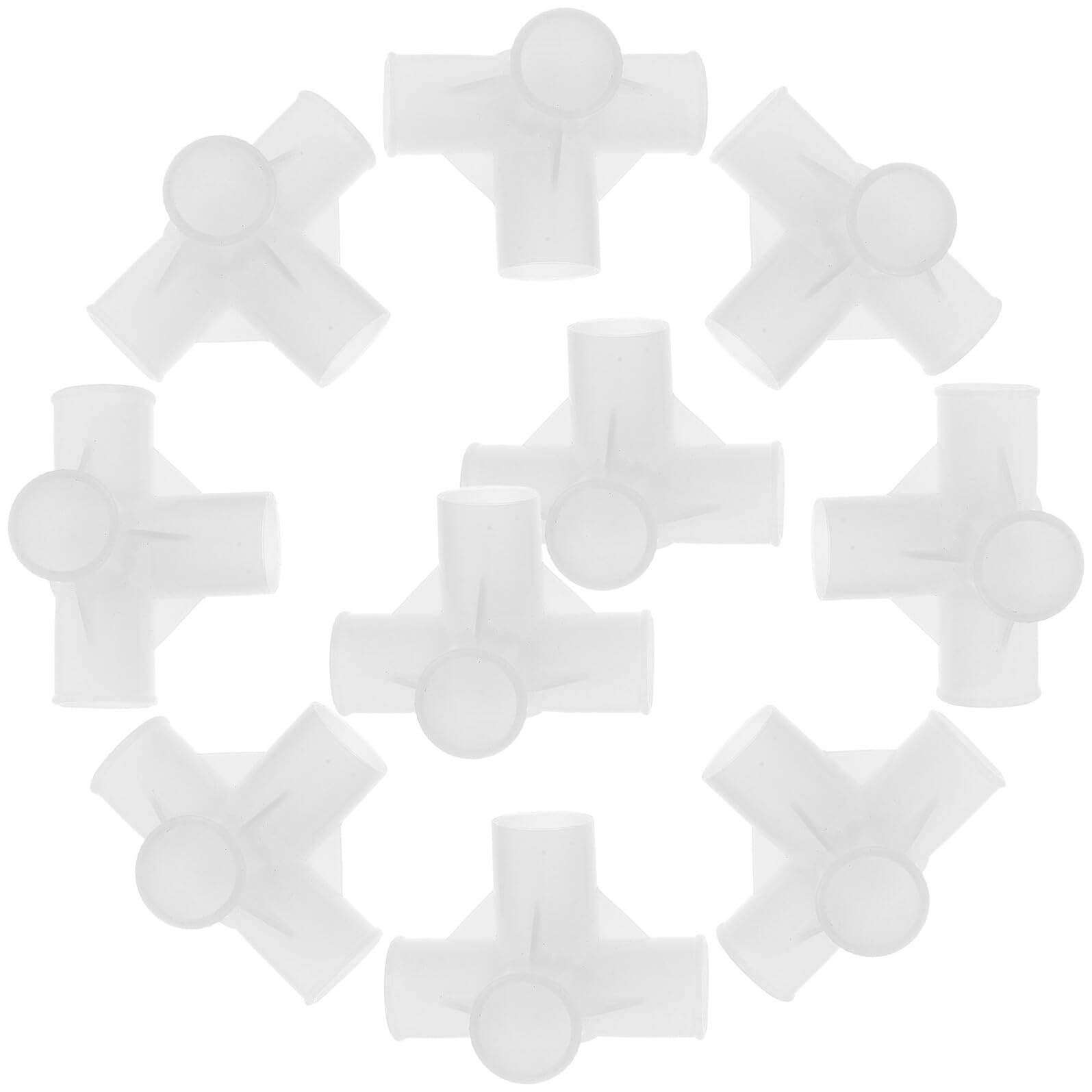 NOLITOY Connecteurs de Garde-Robe pour Tringles de 16mm Raccords Quatre Voies en Plastique Blanc 50pcs Accessoires Robustes pour Organiseurs de Placard Appartements et Dortoirs