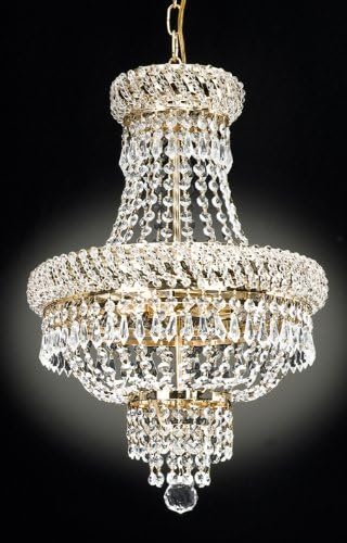 French Empire Crystal Chandelier Chandeliers Lighting , Gold , H22 X Wd15 , 3 LightsClose Out