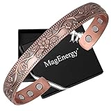 Magnetic Copper Bracelet for Women 6.5 inches Adjustable to Fit Most Wrist with Beatiful Box