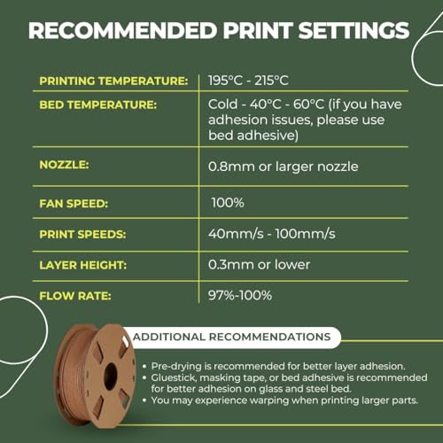 Image of Regen PHA 3D Printer Filament - Wood Filled, 2X Stronger Than PLA, Biodegradable Biobased Plastic, for Technical Parts, Home Accessories & Decor - Wood, Made in Canada