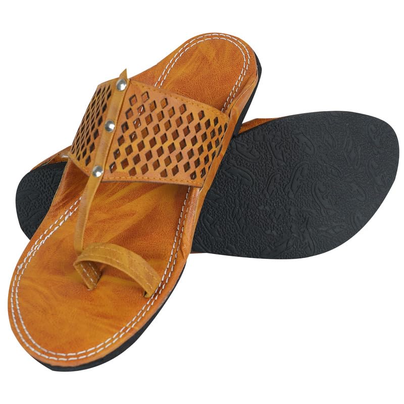 Image of DFR Ethnic Sandals For Boys Men, Comfortable Men's Rajasthani Slippers Chappals