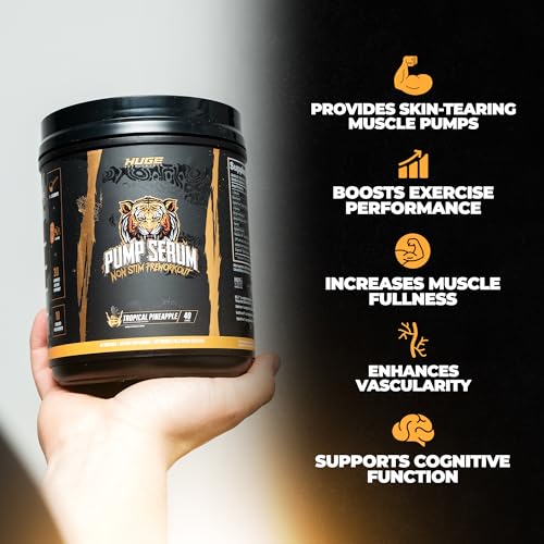 Image of Pump Serum Non Stim Pre-Workout - Fully Loaded Stimulant Free Pre Workout for Extreme Pumps, Vascularity & Muscle Fullness, with L-Citrulline, HydroPrime & Nitrates, Tropical Pineapple, 40 Servings