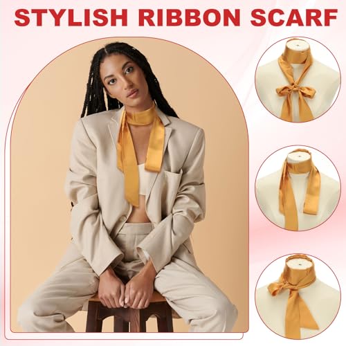 Solid Long Neckerchief, Stylish Ribbon Scarf Pure Skinny Scarf Necktie4