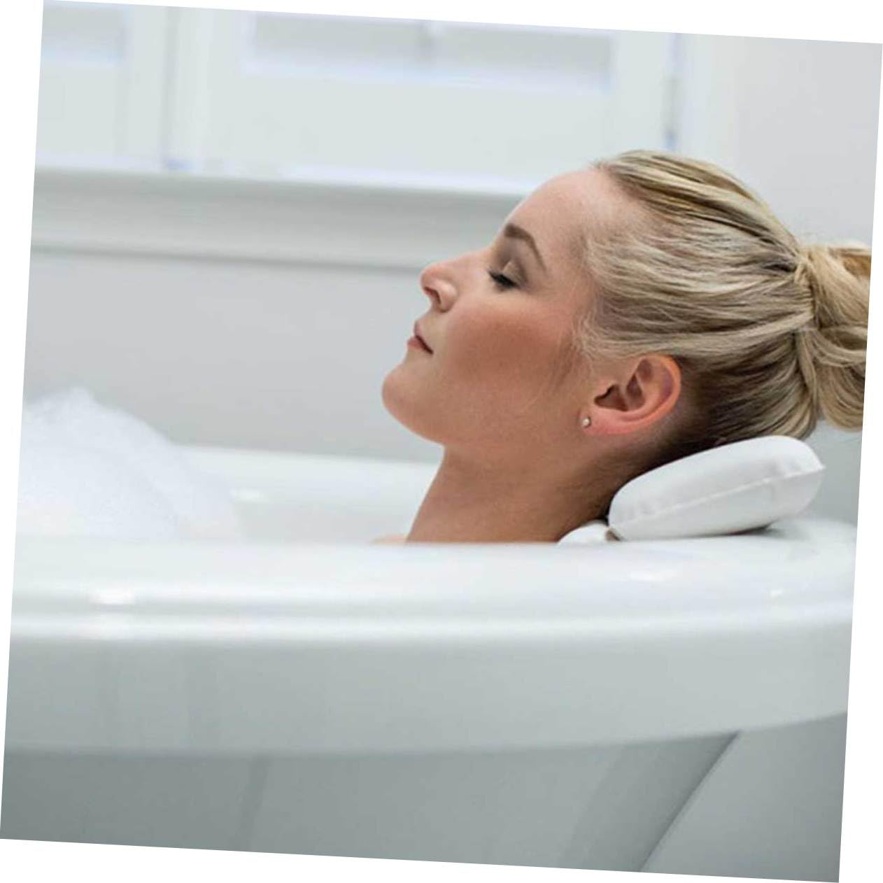 LABRIMP Cuscino Bagno in PU con Ventose Supporto Cervicale Ergonomico per e Spa Antiscivolo e Traspirante