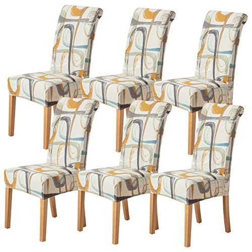 HZDHCLH Chair Covers Slipcovers 4/6 PCs Stretch Removable Washable Short Dining Chair Protector Cover Seat for Hotel,Dining Room,Ceremony (Silky soft,6 PCS)