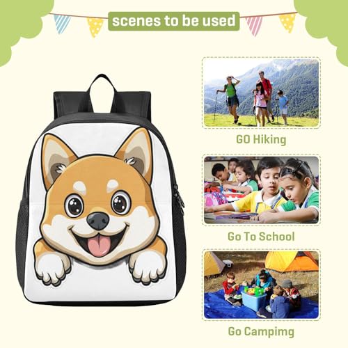 RunningBear Shiba Inu Dog White Kids Backpack for Boys Girls Lightweight School Book Bag for Students Elementary3