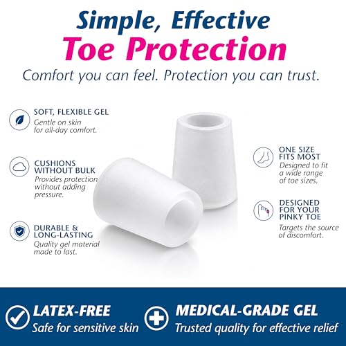Image of PediFix Visco-Gel Little Toe Sleeves for Corns, Blisters & Calluses, 2 Count