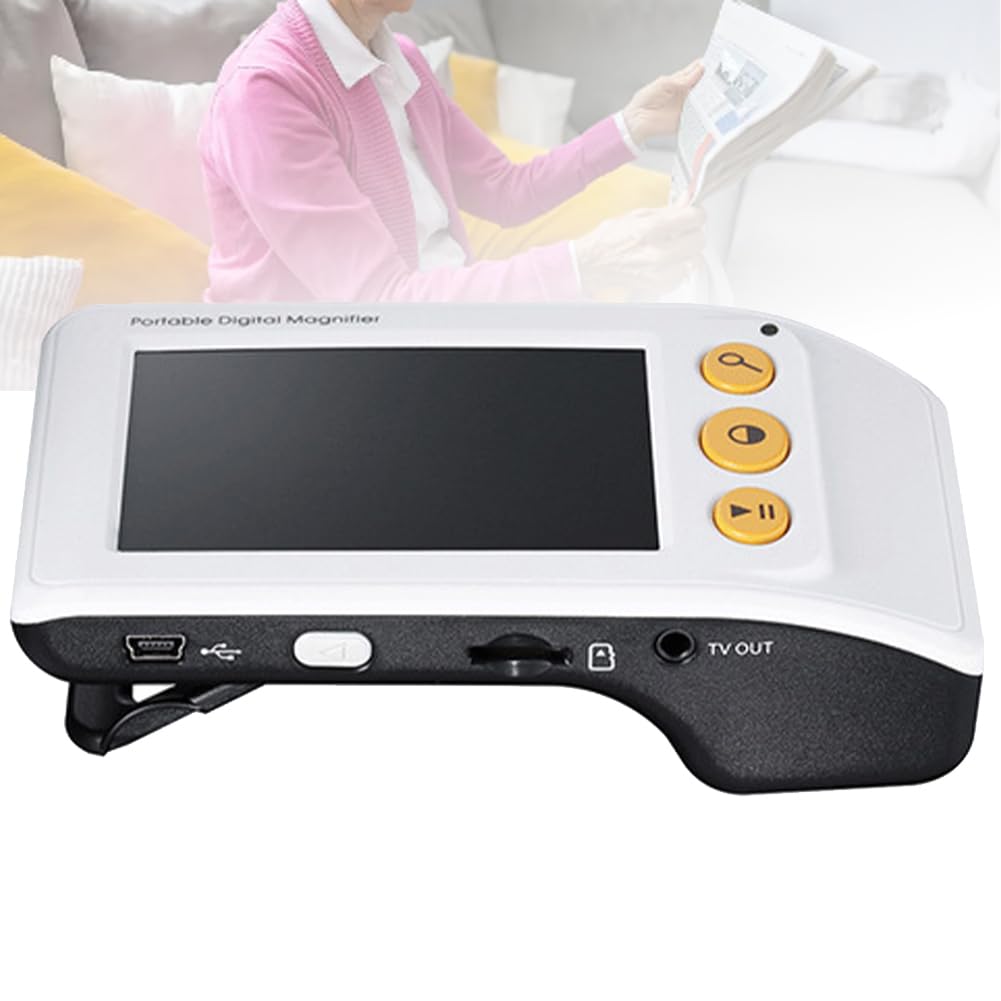 Przenośna cyfrowa lupa wideo, elektroniczne pomoce do czytania z ekranem LCD, 3,5-calowy elektroniczny aparat wzrokowy o wysokiej rozdzielczości, zoom od 2X do 25X i wiele trybów kolorów white