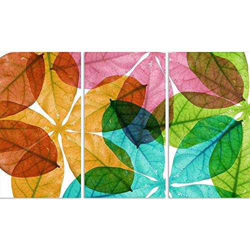 Image of ArtzFolio Colorful Leaves Split Art Painting Panel On Sunboard 45 X 27Inch