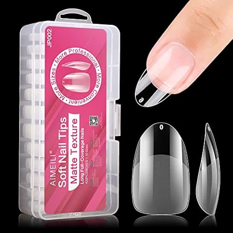 AIMEILI 432 Stück Rund Kurz Fake Nails Transparent Round Oval 12 Größen Künstliche Nägel Zum Aufkleben Acryl UV Gel Nagelspitzen Nail Art Falsche Nägel Cover