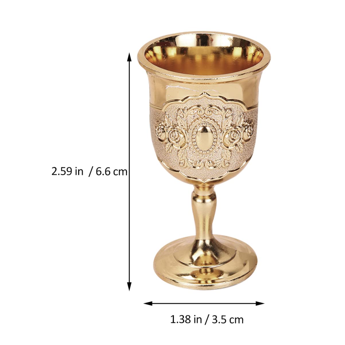 Zerodeko 6pezzi Calici Da Vino Retro Dorato Elegante Coppa Per Whisky e Vino Per Eventi e Decorazioni Di Festa Design Unico Per Ogni Occasione Bicchieri Decorativi Per Bar e Feste
