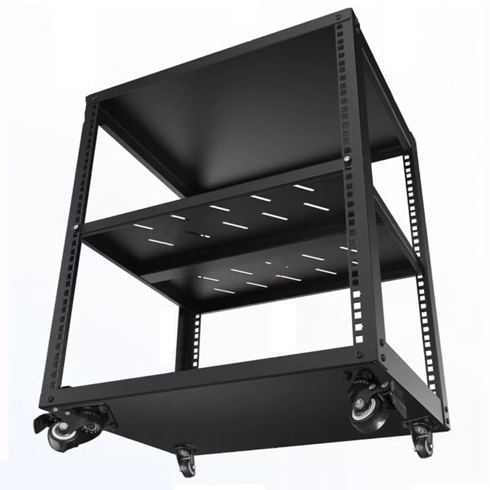Support audio HiFi réglable en métal avec roulettes pour composants multimédias AV - Rangement de matériel audio mobile (H81,8 cm)