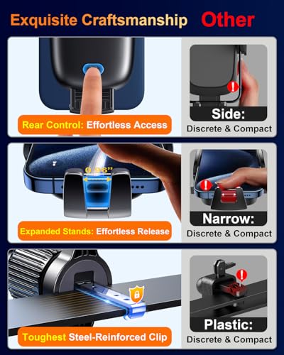 Image of Qifutan Dash Mounted Holders Phone Holders for Your Car Phone Mount for Car Dashboard Windshield Air Vent Universal Desk Mounts Hands Free Automobile Cell Phone Holder Fit for iPhone Smartphone