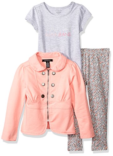 Calvin Klein Girls' 3 Pieces Twill Jacket Pants Set
