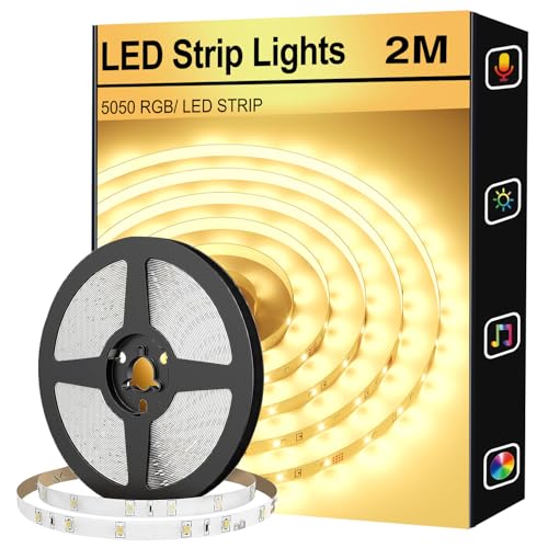 FUPT 2M LED Strip Light White CCT Tunable,CRI90 ，Adjustable White and Warm Vellow for Under Cabinet Bedroom Kitchen TV Mirror DIY