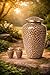 Leopard Print Cremation Urn for Human Ashes 200lbs – Adult Funeral Urn with 2 Keepsake Urns - Secure Lid, Decorative Large Memorial Urn Set for Home Display Included Valvet Bag
