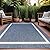 LuuL Home Bordered Outdoor Rug 5x7 Washable Outside Carpet for Indoor Patio Porch Waterproof Easy Cleaning Non Shedding Area Rugs Blue 5 x 7