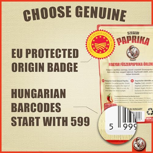 Hungarian Sweet Paprika from Szeged, Hungary (3.5oz/100g) Mild Paprika Spice Powder, Non-GMO, No Additives