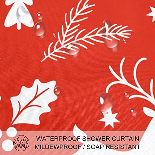 Rideau de douche Noël 183 cm lavable en tissu polyester - 4