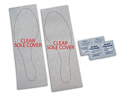 Slip Resistant Rubberized Shoe Sole Cover Pads for Flats, Wedges, or Platforms (Clear)