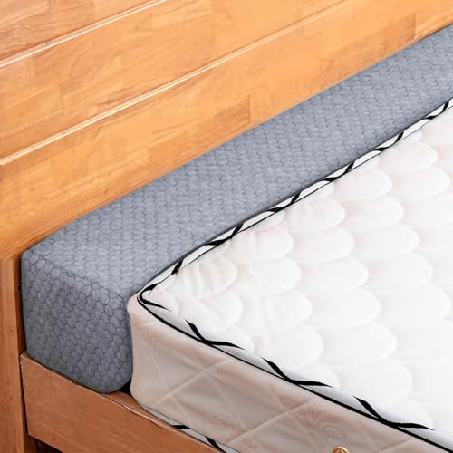 CHERRYARN Bed Gap Filler for Headboard & Wall Mattress Extender Pillow with Removable Cover & Memory Foam Fills Gaps Between Mattress and Headboard Stops Items Falling (Dark Gray Twin Size)