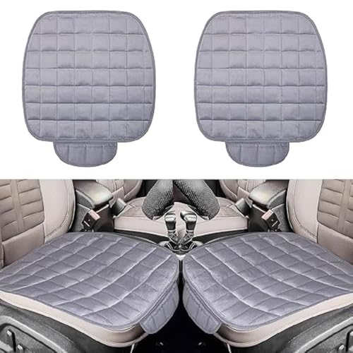 Image of Breathable Car Seat Cushion Cover Set with Memory Foam Padding & Storage Pouch - Universal Anti-Slip Front and Rear Seat Protector Mat for Cars, SUVs and Sedans (Grey Combo)