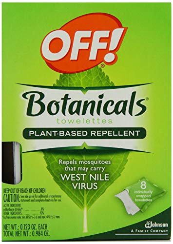 Off Botanicals Towelettes Wipes Natural Insect Mosquito West Nile Repellent (32 Count)